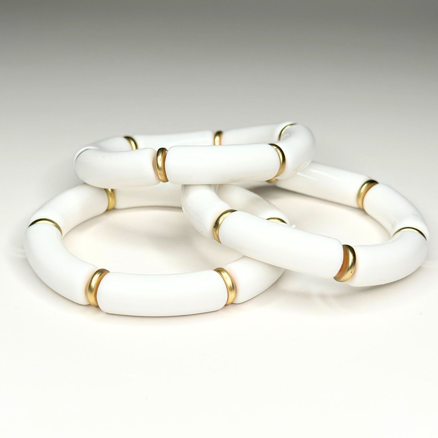 White & Gold Beaded Bracelet