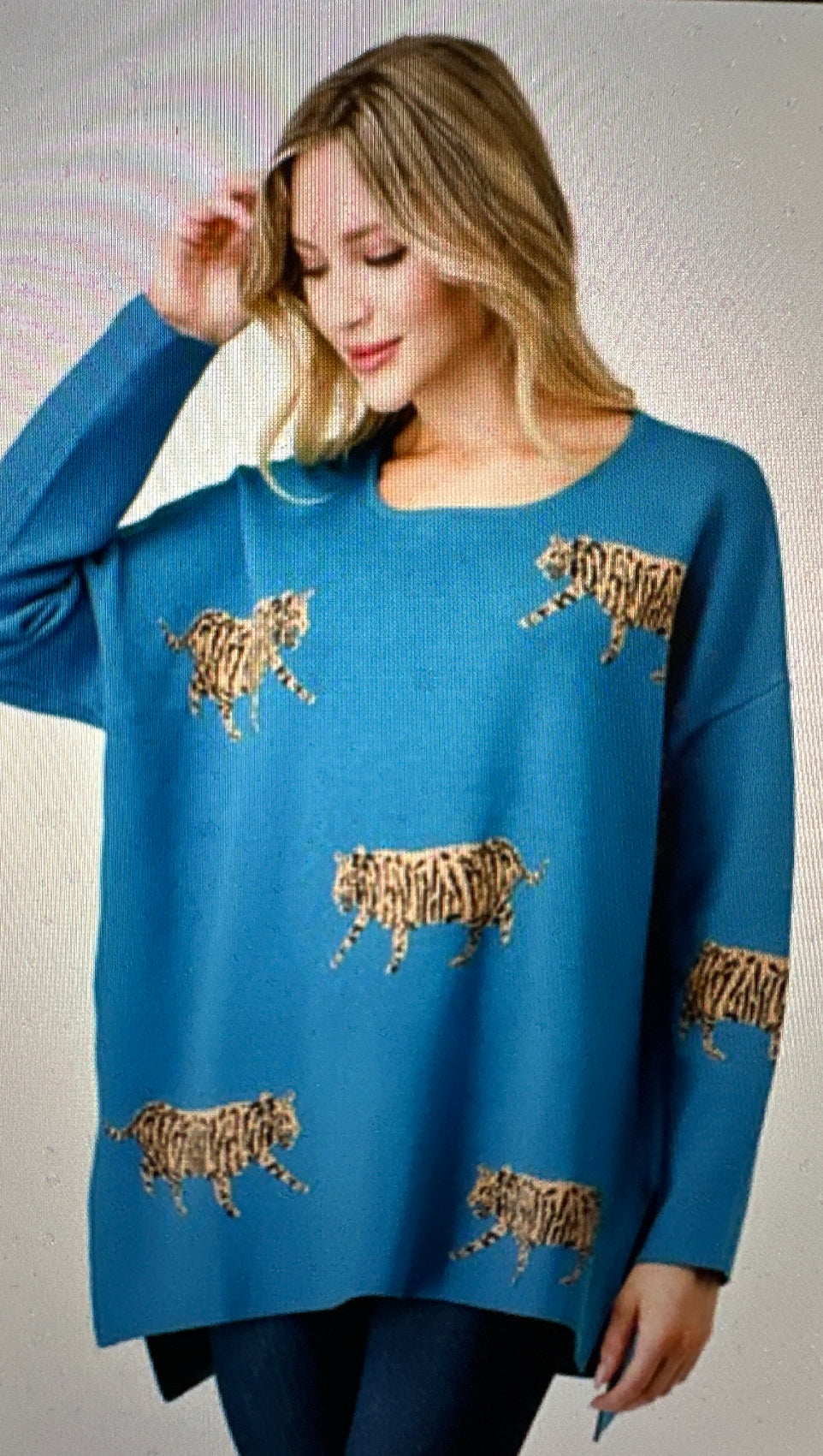 Teal Tiger Sweater