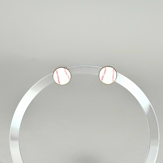 Baseball Enamel Stud Earrings