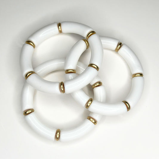 White & Gold Beaded Bracelet