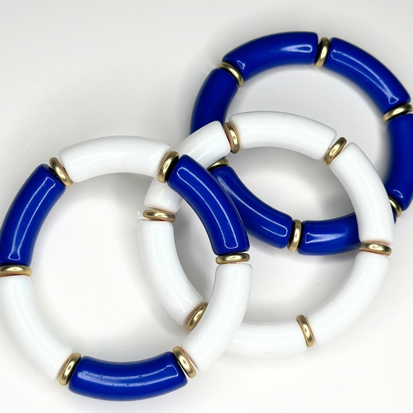 White & Gold Beaded Bracelet