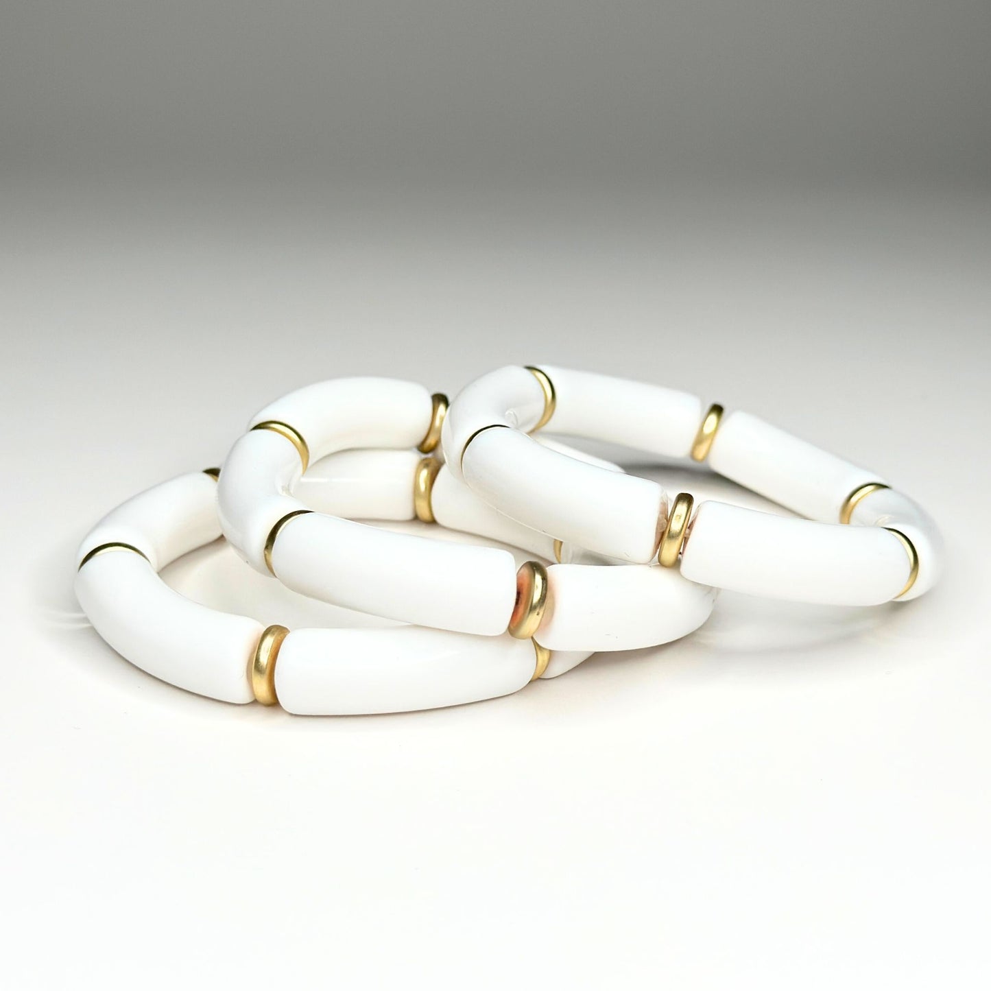 White & Gold Beaded Bracelet