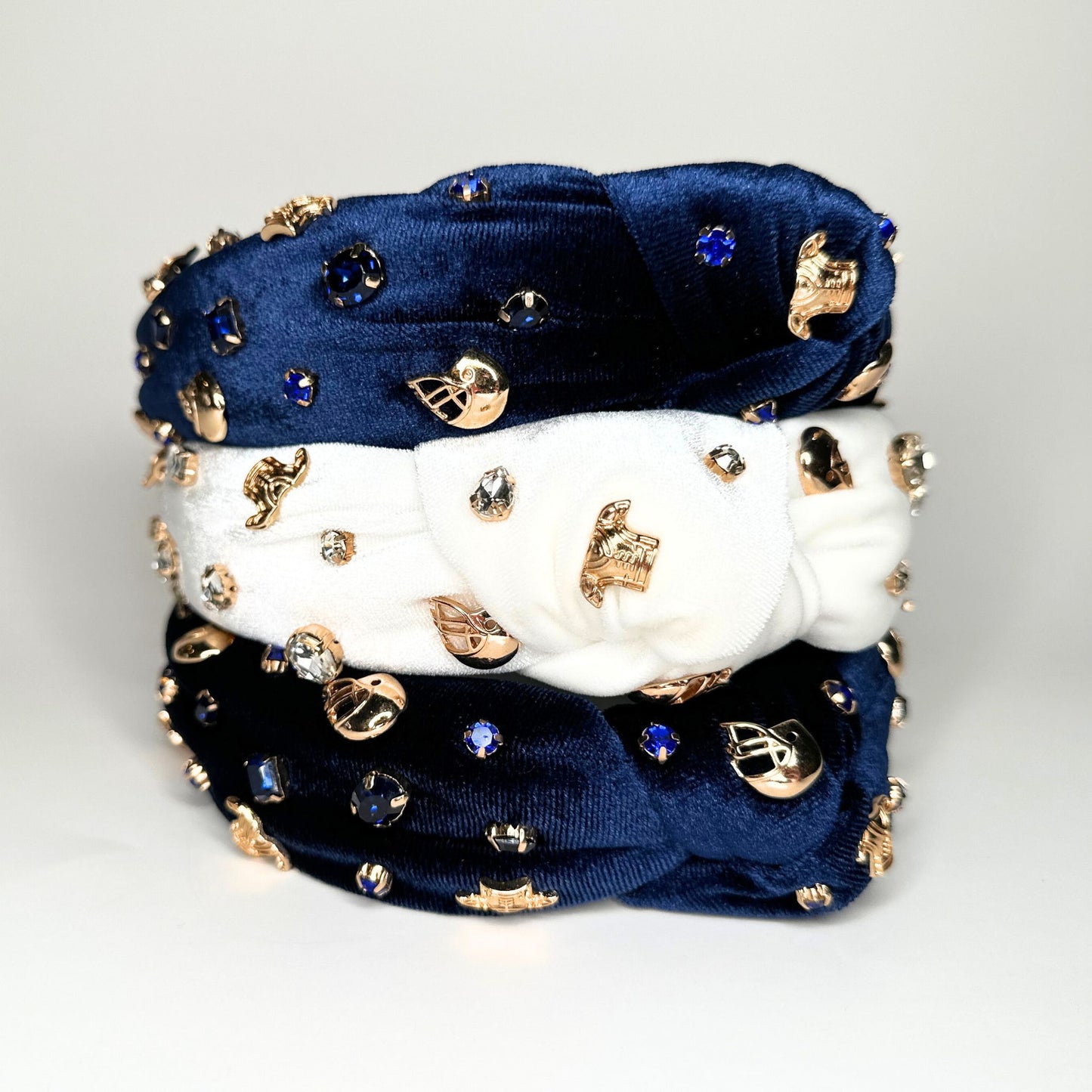 Bejeweled Blue Velvet Headband