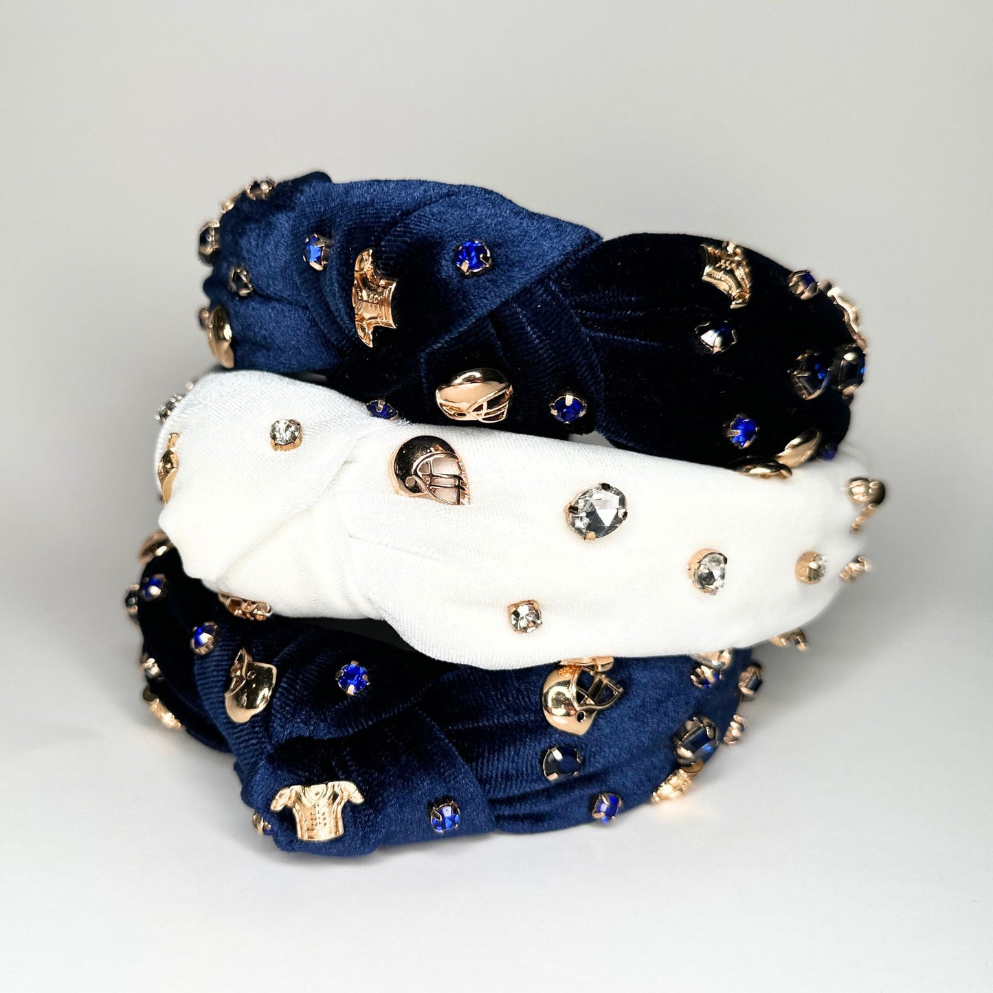 Bejeweled Blue Velvet Headband