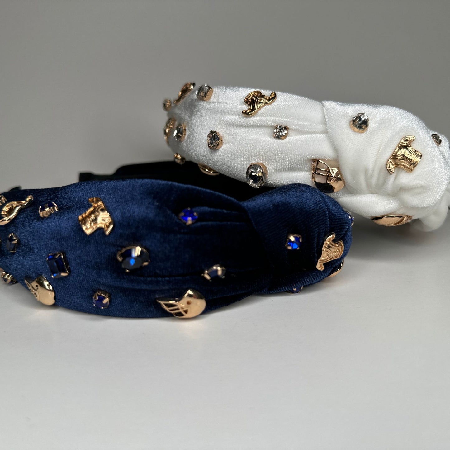 Bejeweled Blue Velvet Headband