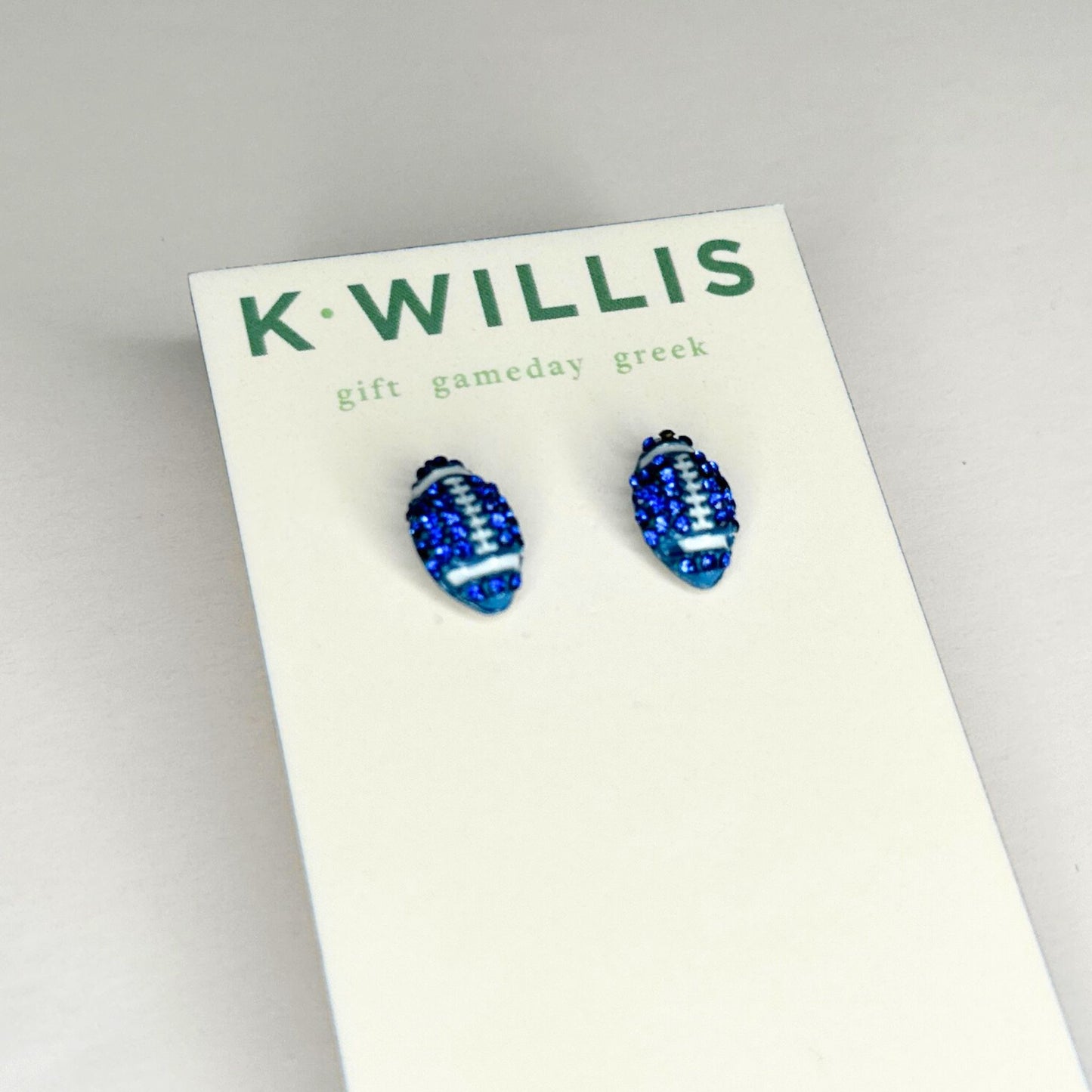 Blue Crystal Football Studs