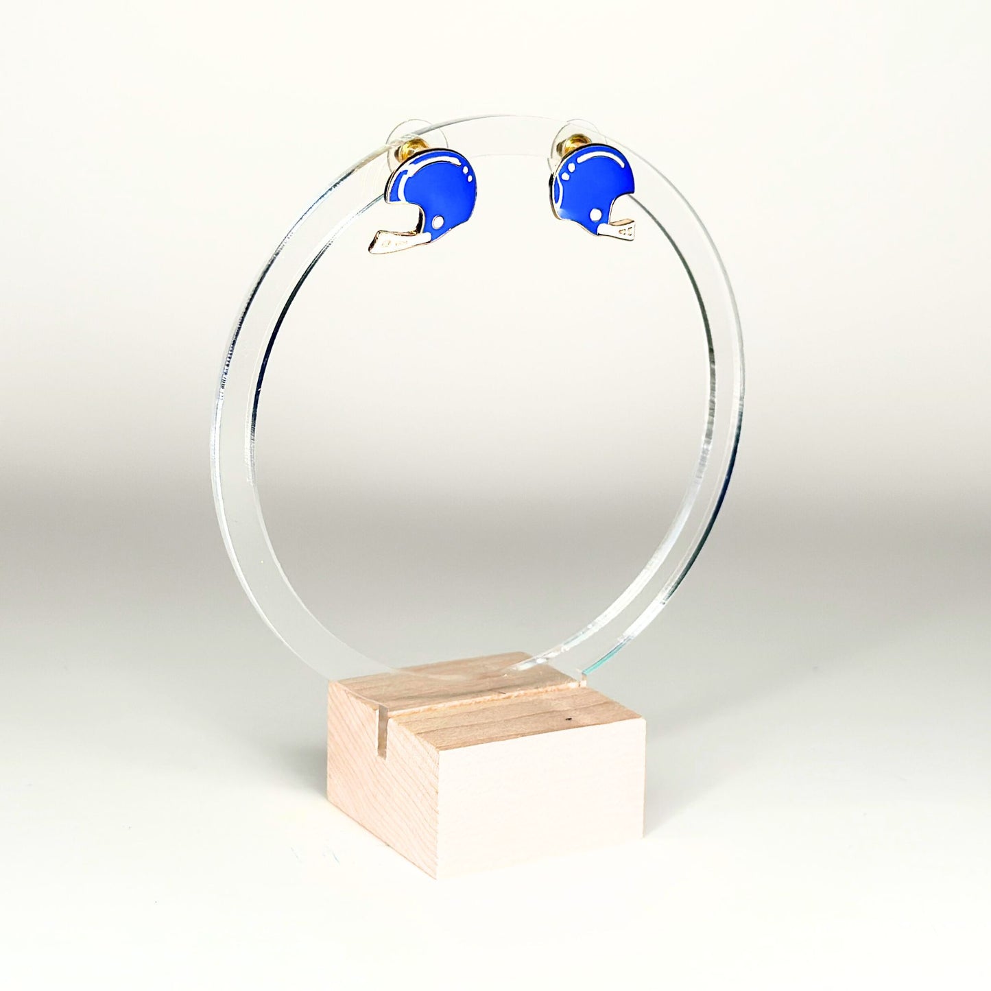 Blue Football Helmet Earrings