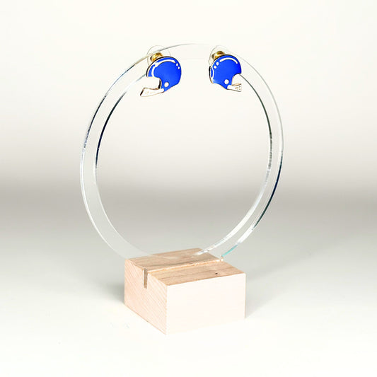 Blue Football Helmet Earrings