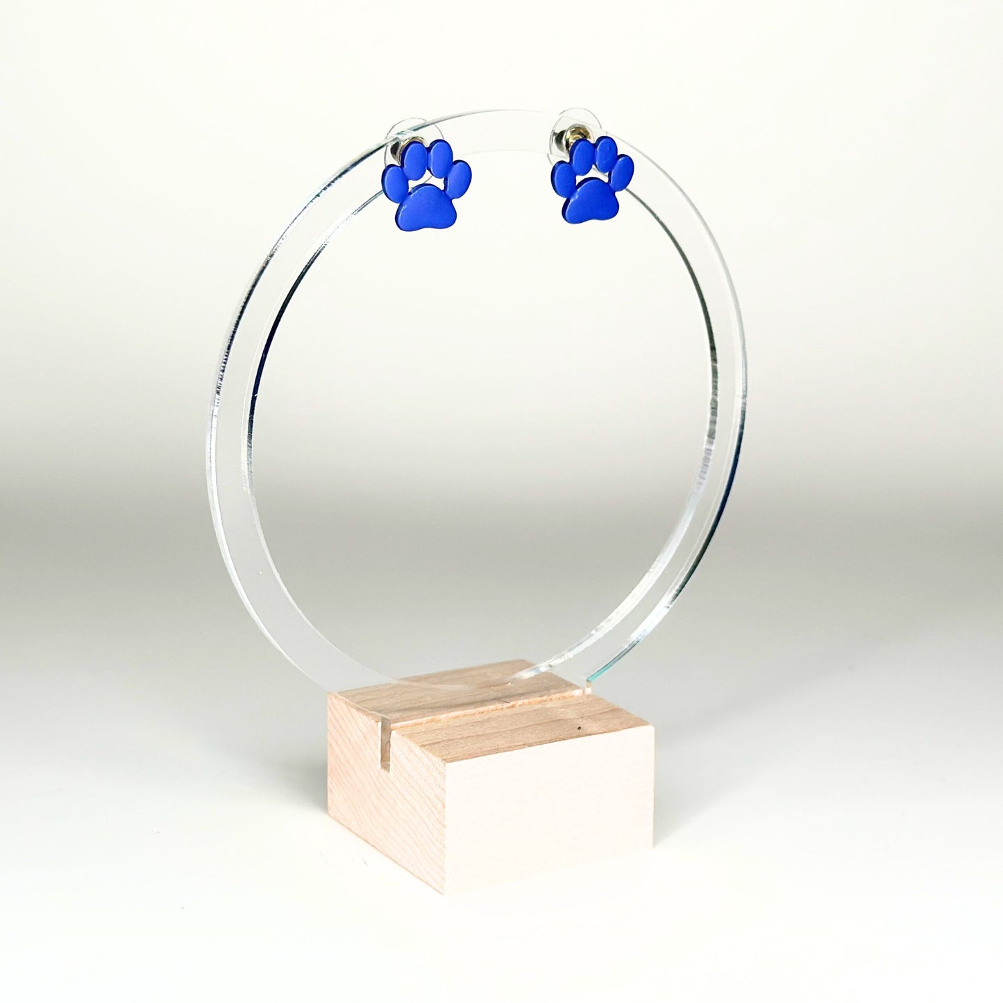 Blue Tiger Paw Earrings