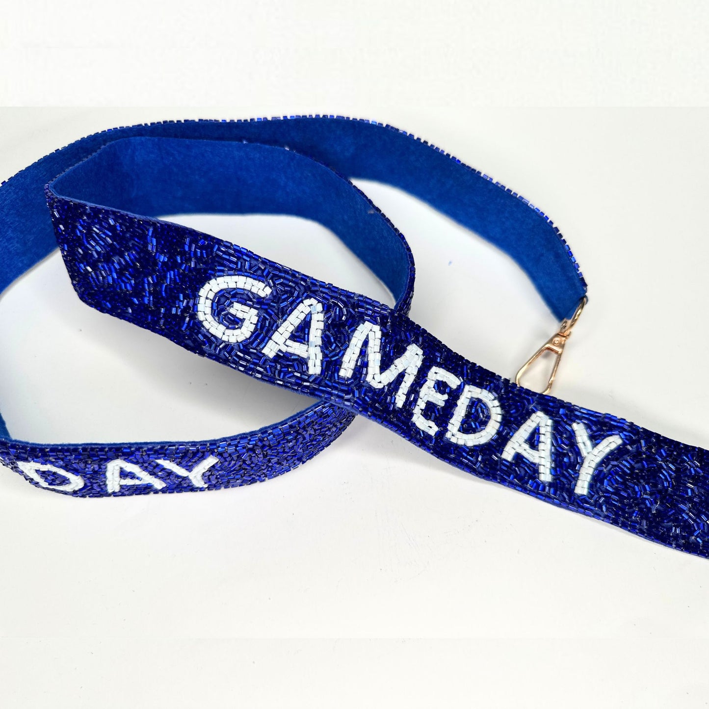 Blue & White Beaded GAMEDAY Bag Strap