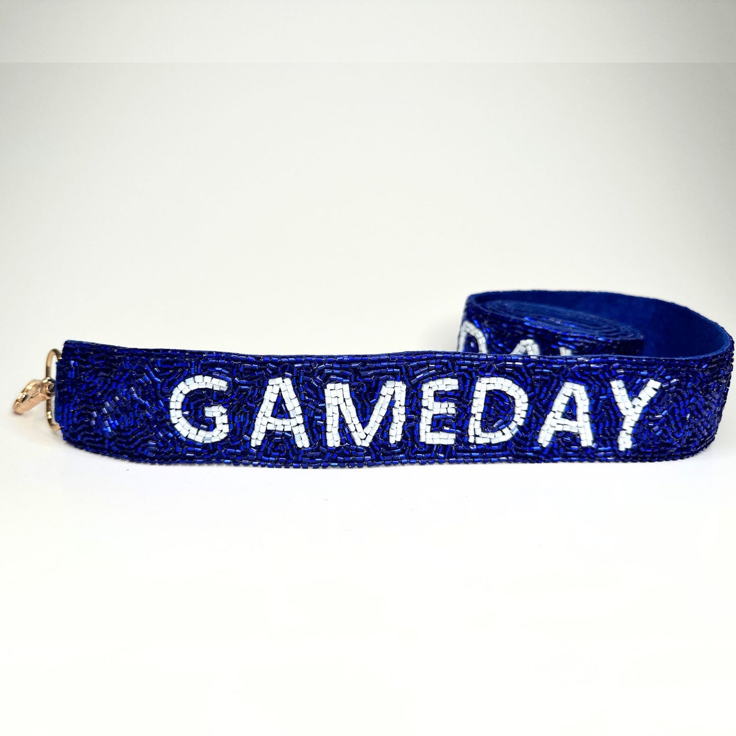 Blue & White Beaded GAMEDAY Bag Strap