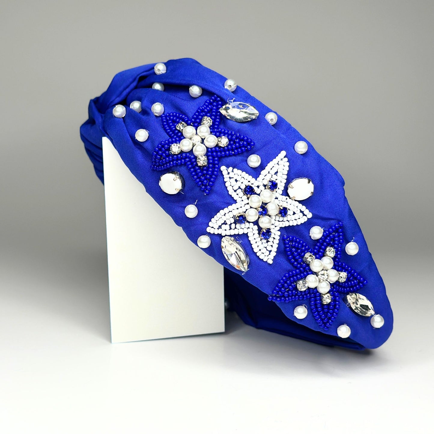 Blue & White Star Headband