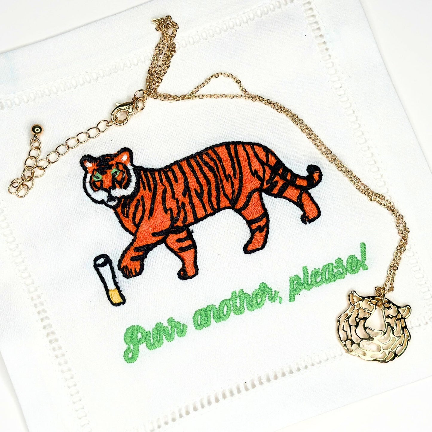 Gold Tiger Pendant Necklace