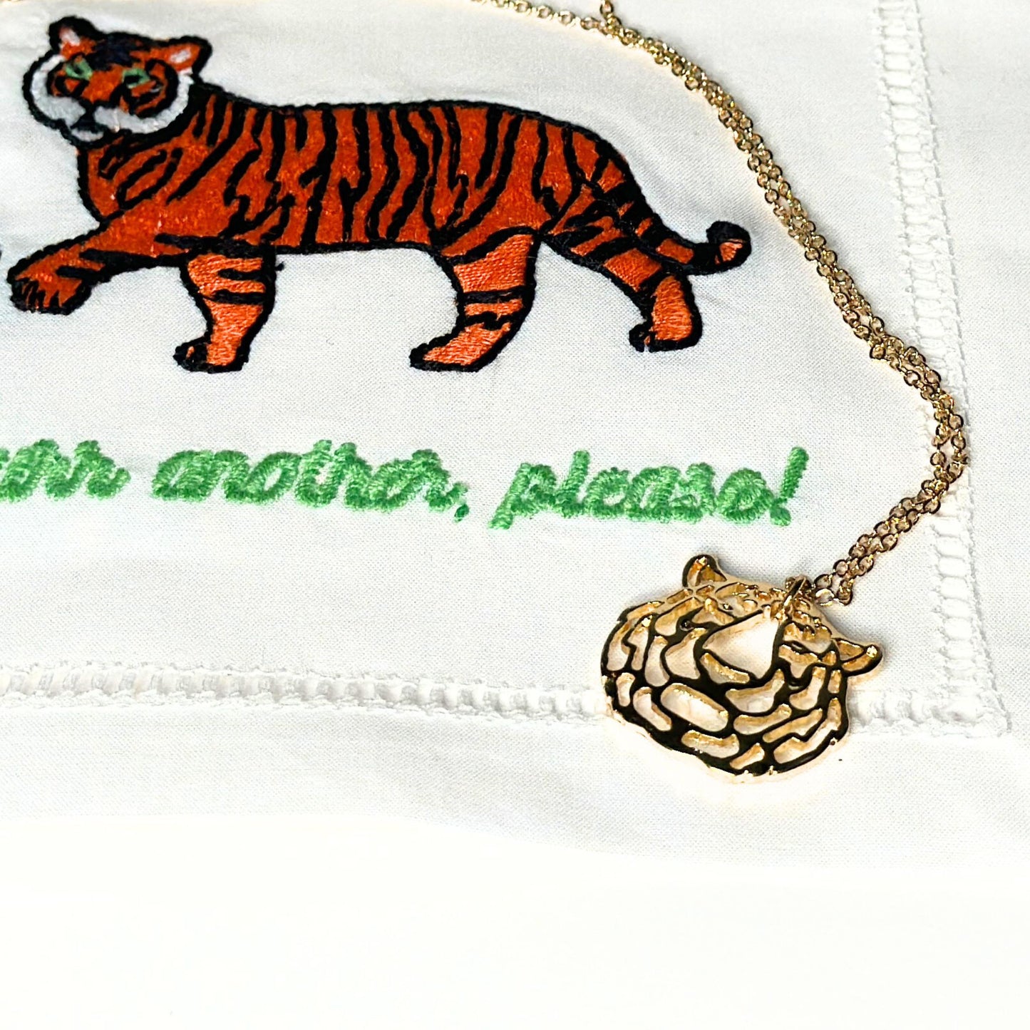 Gold Tiger Pendant Necklace