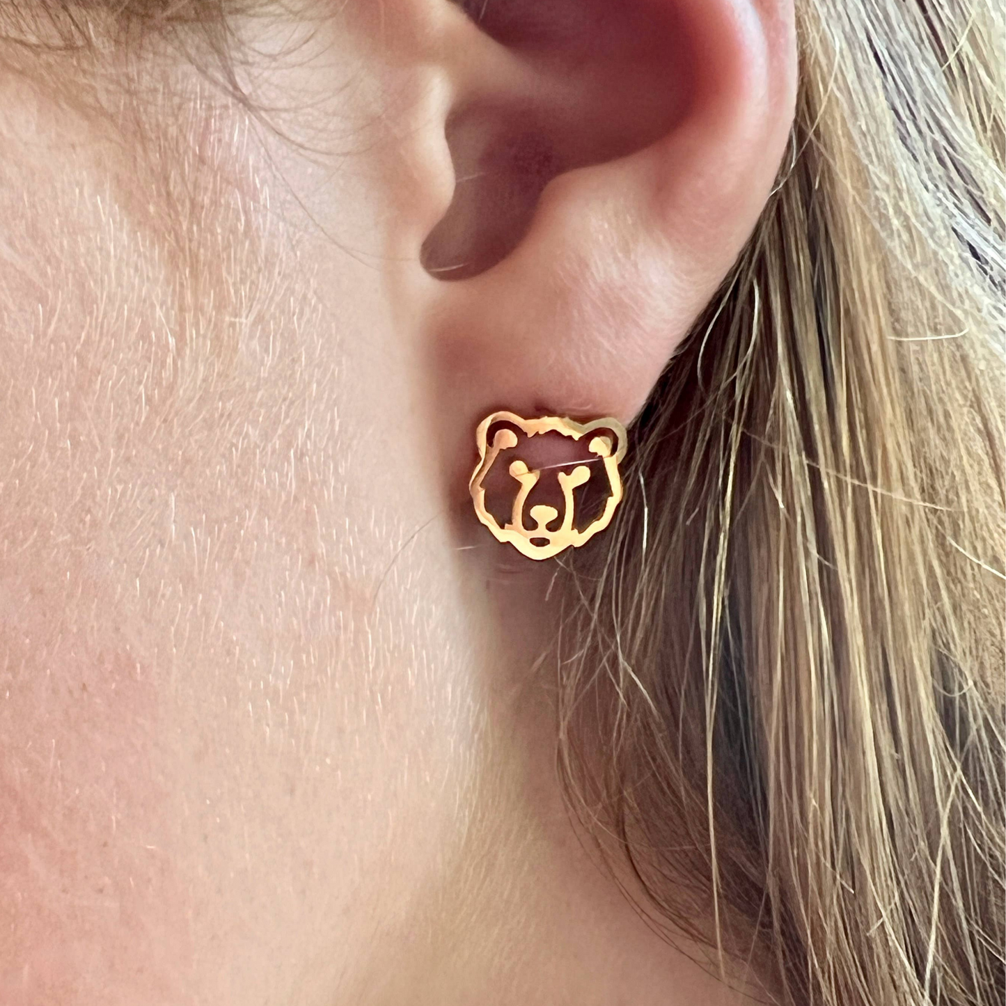 Gold Grizz Cutout Earrings