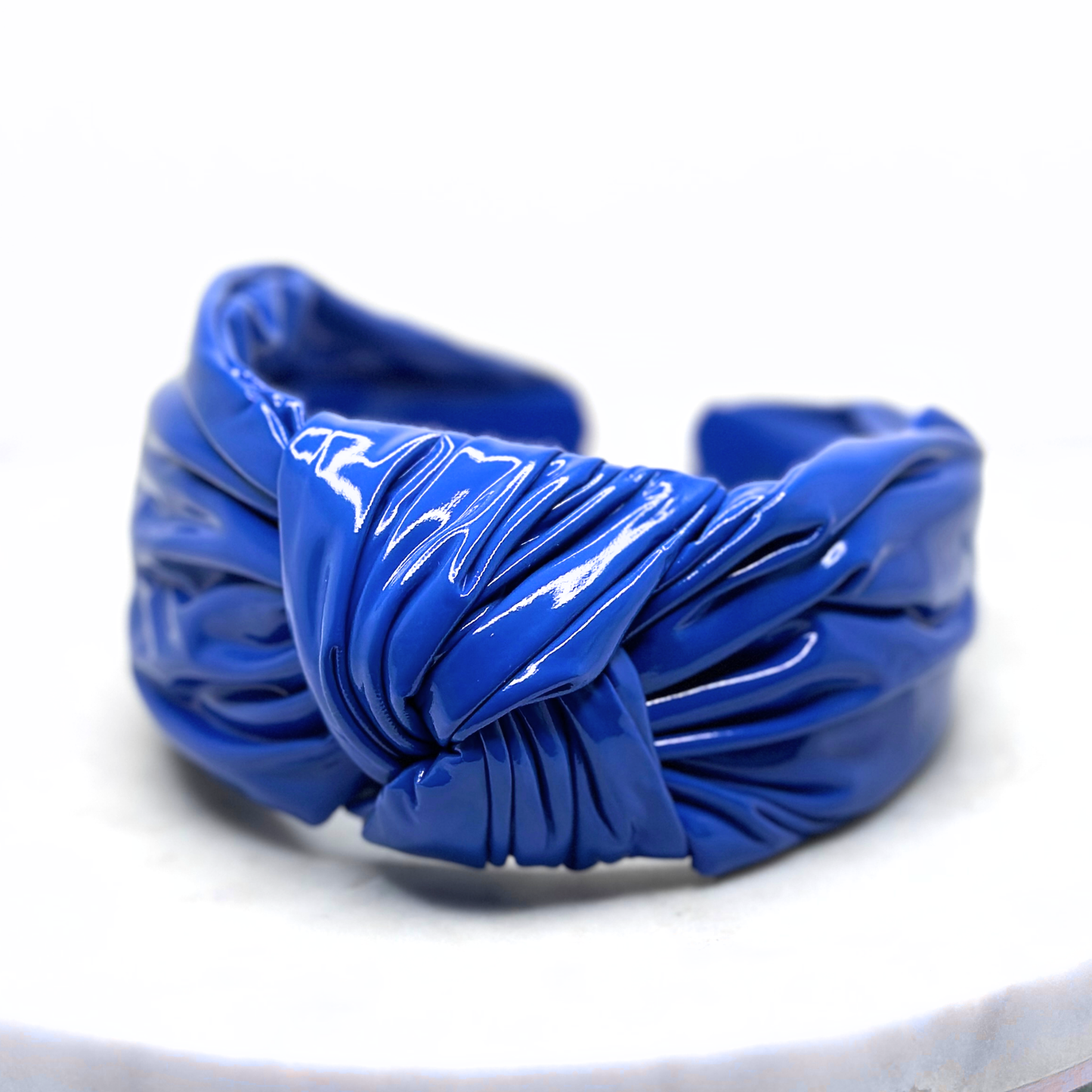 Royal Blue Faux Leather Headband