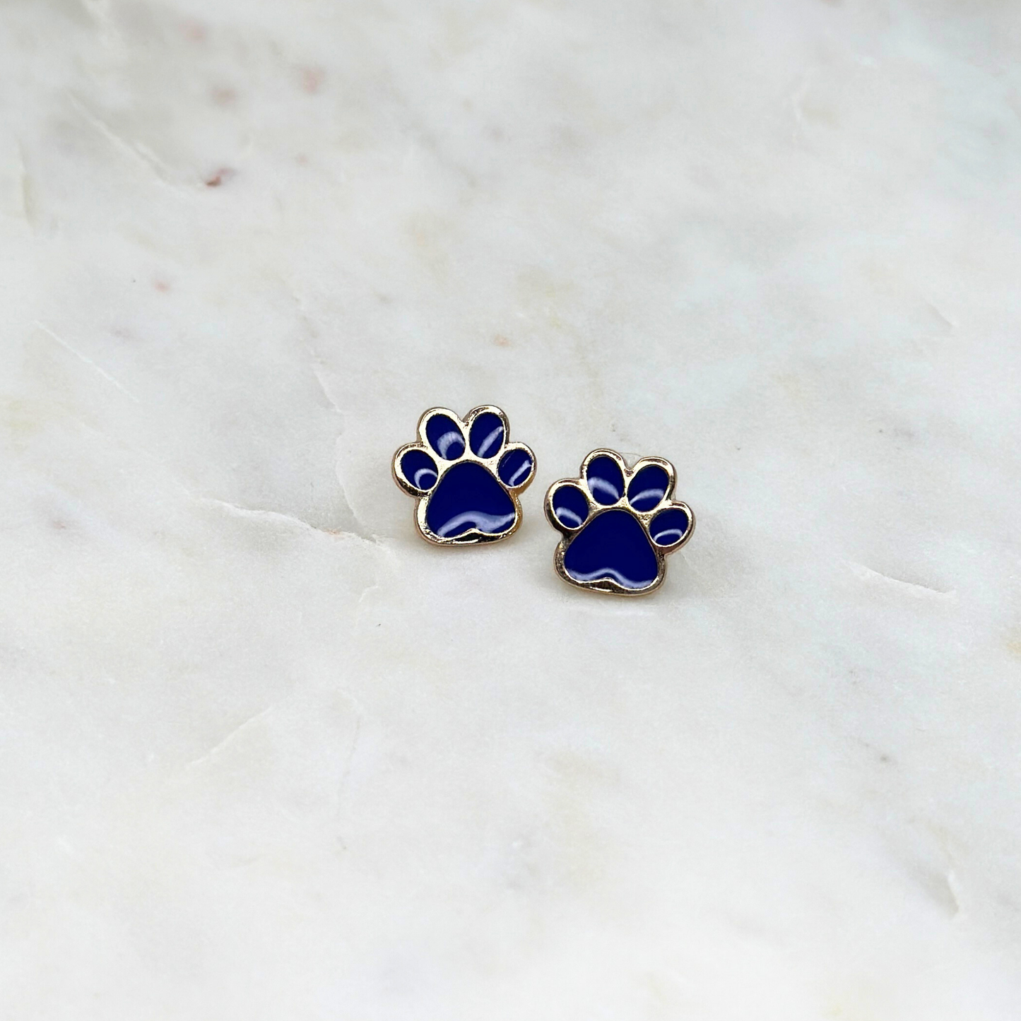 Blue Tiger Paw Epoxy Studs