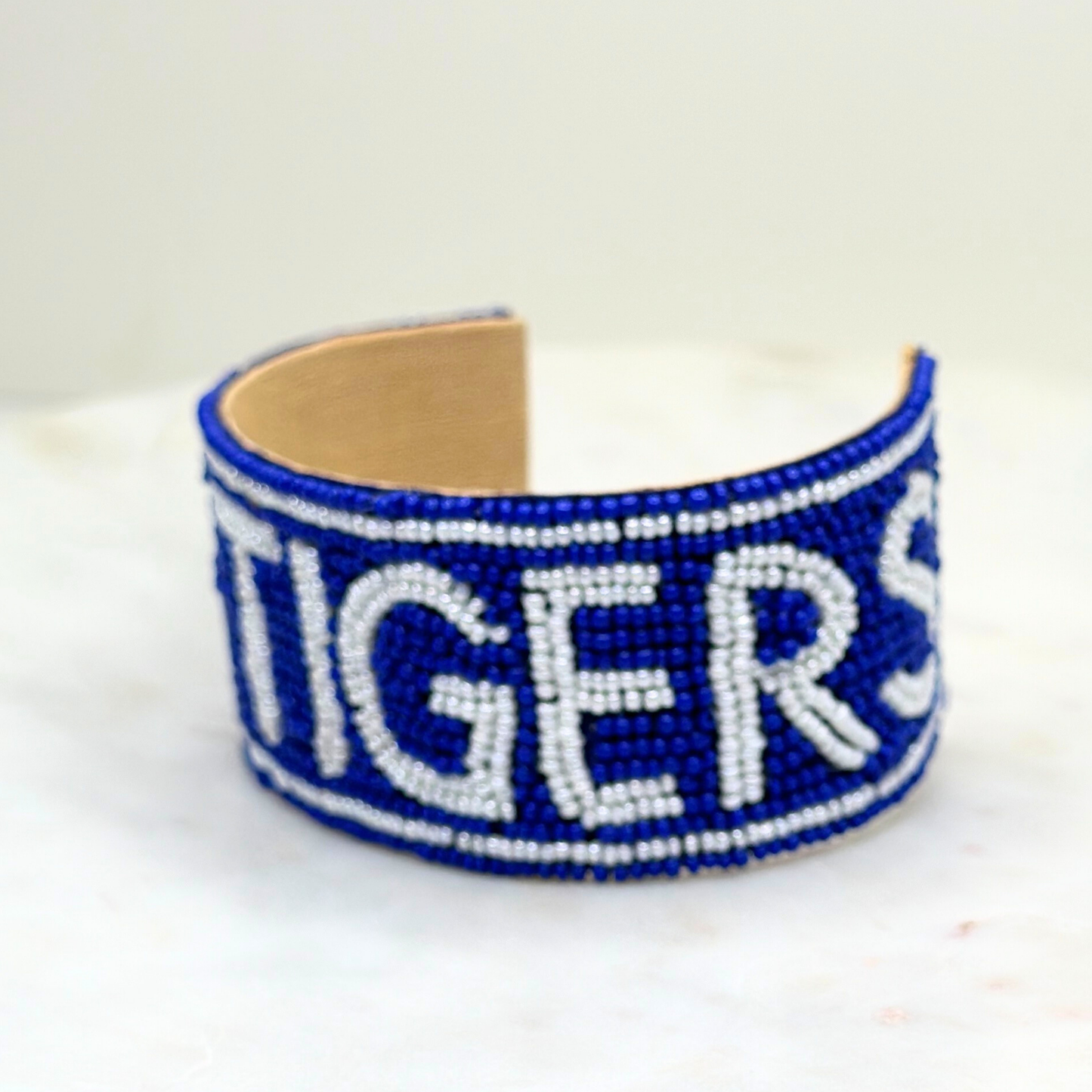 "GO TIGERS" Beaded Cuff