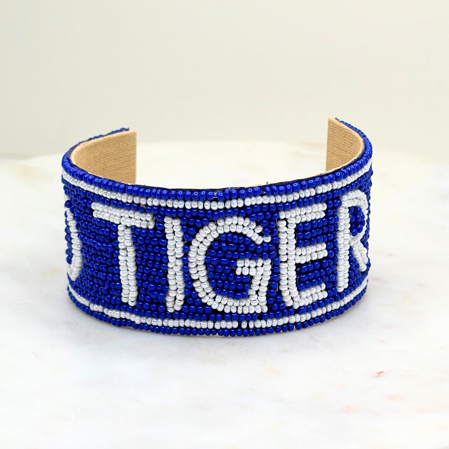 "GO TIGERS" Beaded Cuff