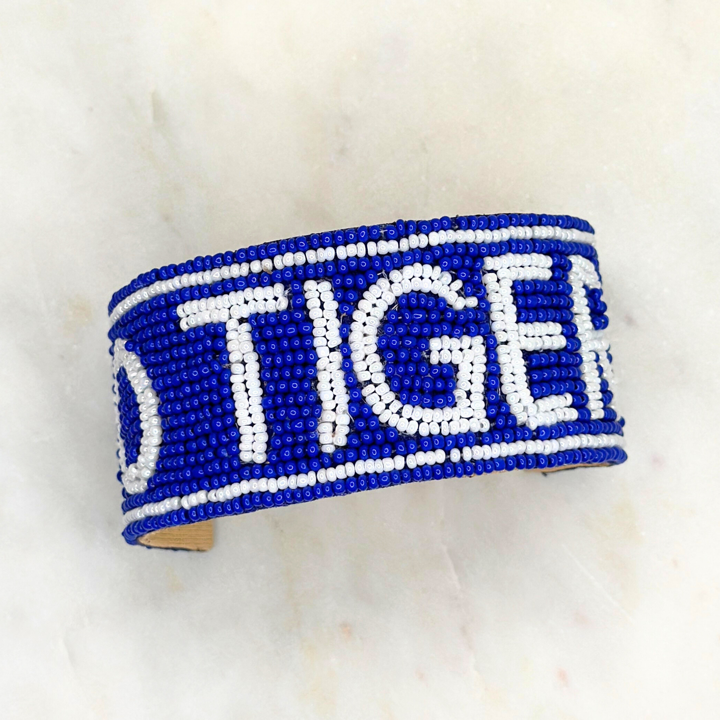 "GO TIGERS" Beaded Cuff