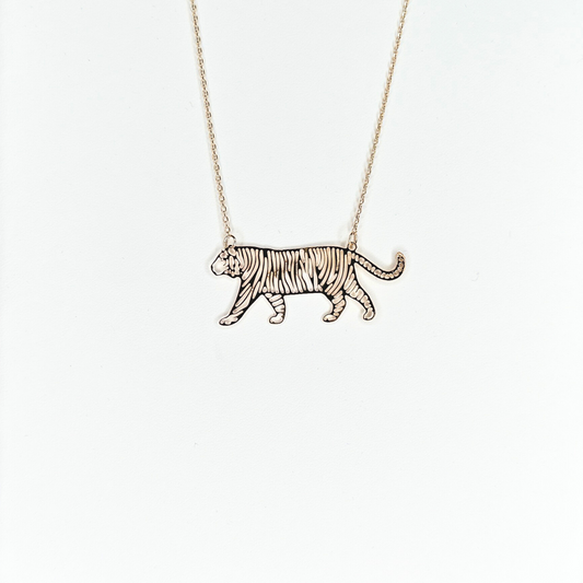 Gold Filigree Tiger Necklace