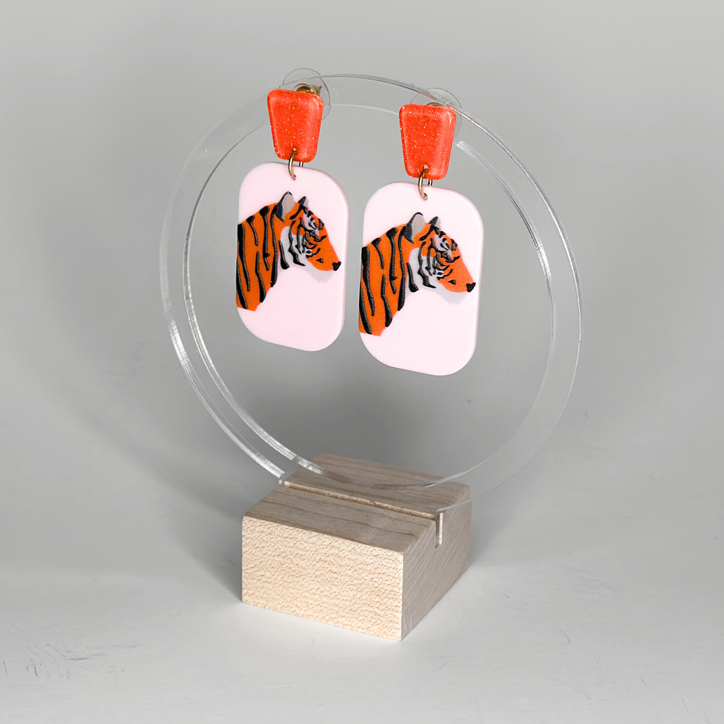 Pink Tiger Earrings