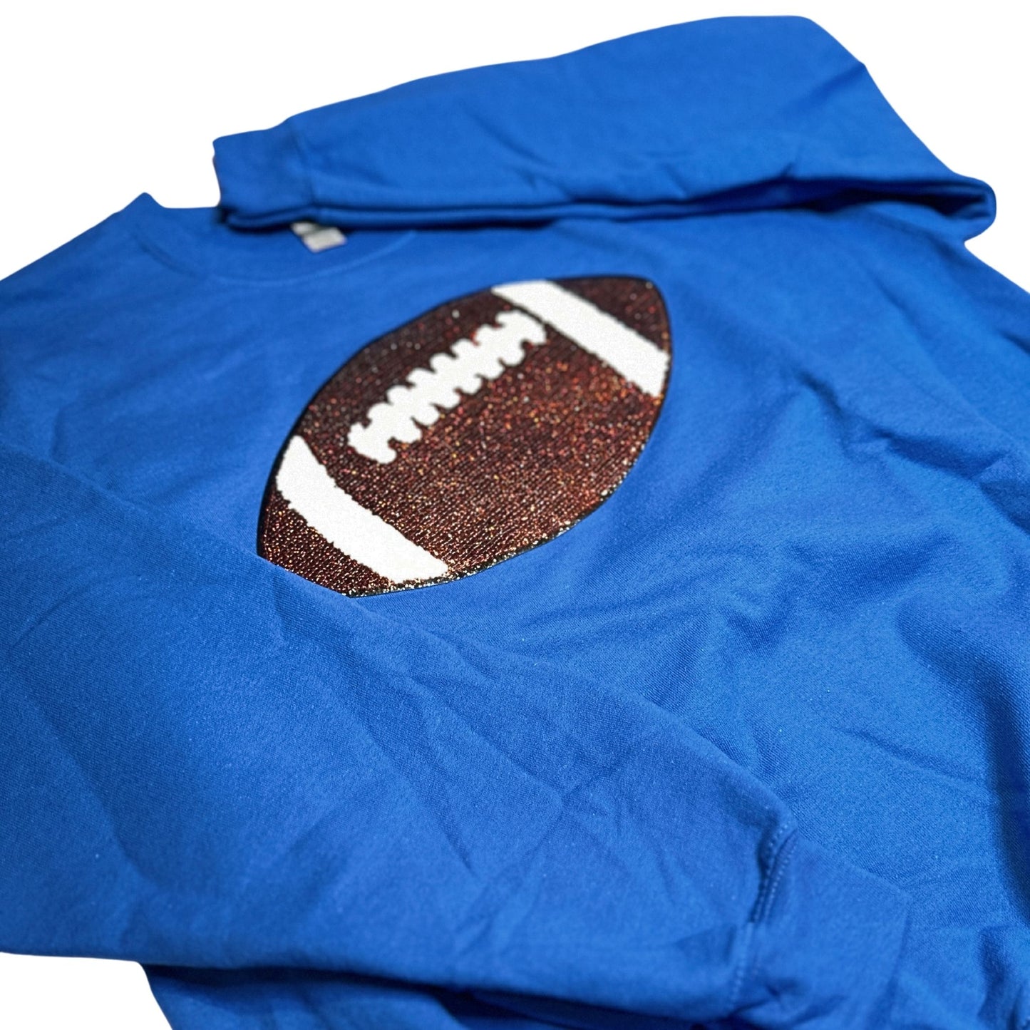 Sequin & Chenille Football Crewneck