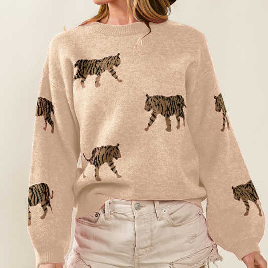 Tan Tiger Sweater