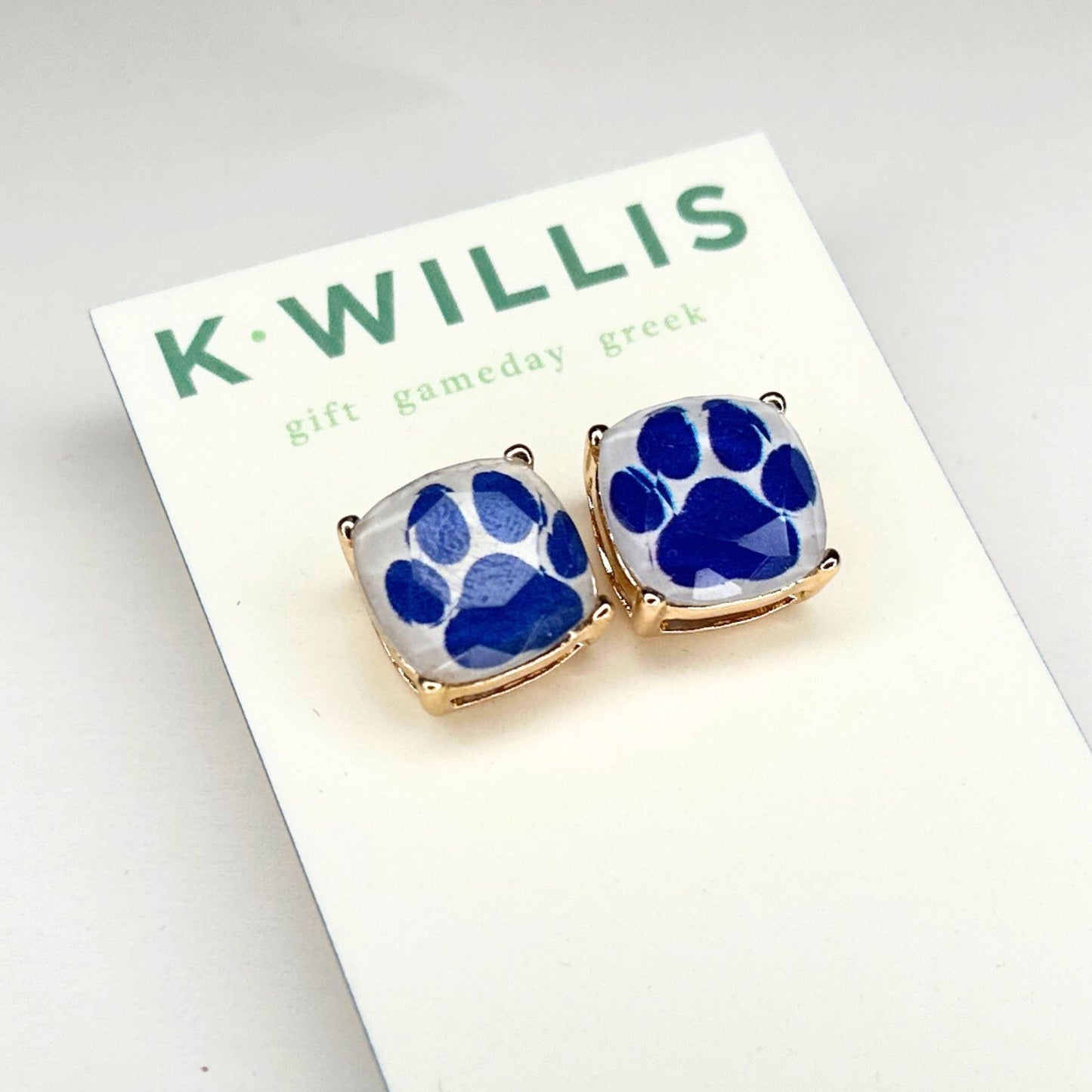 Tiger Paw Square Studs