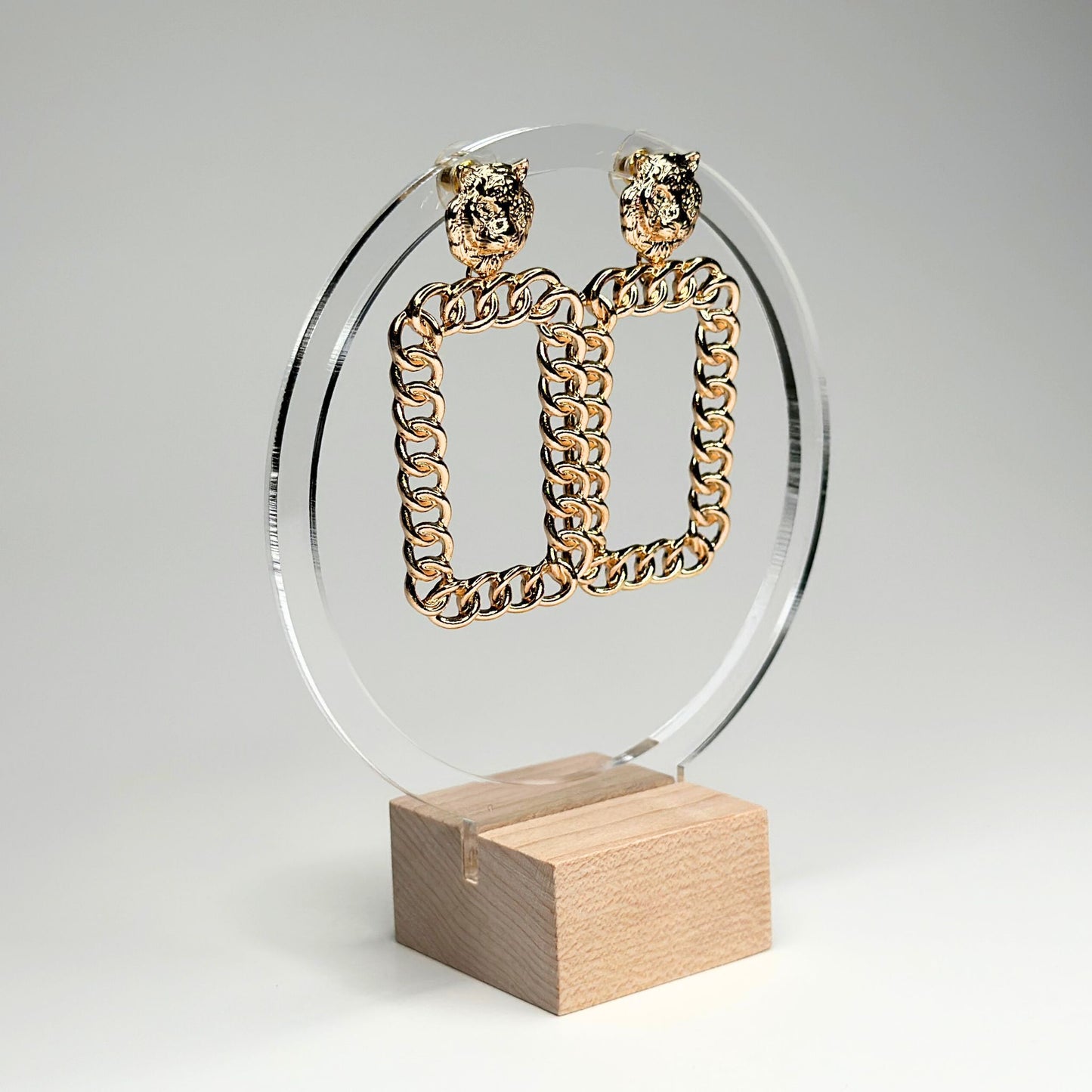 Tiger Square Chain Earrings