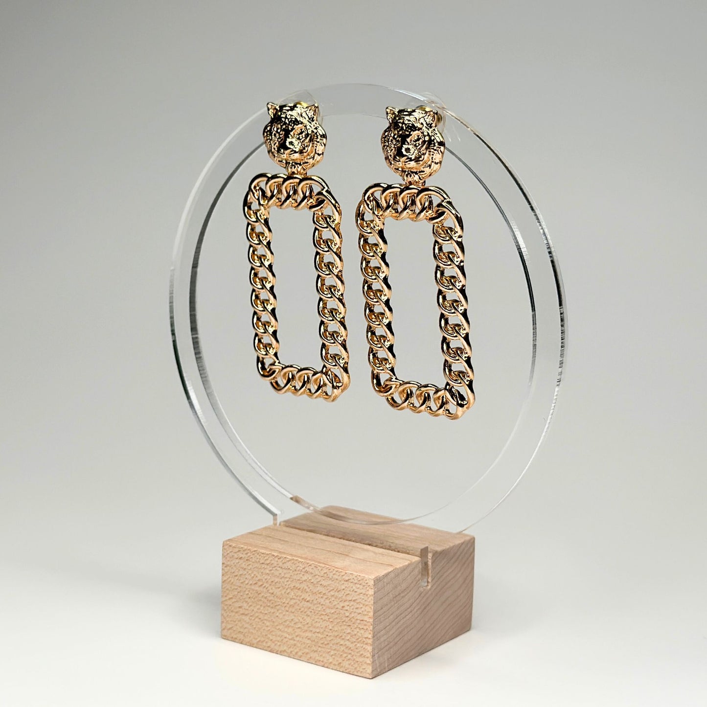 Tiger Square Chain Earrings