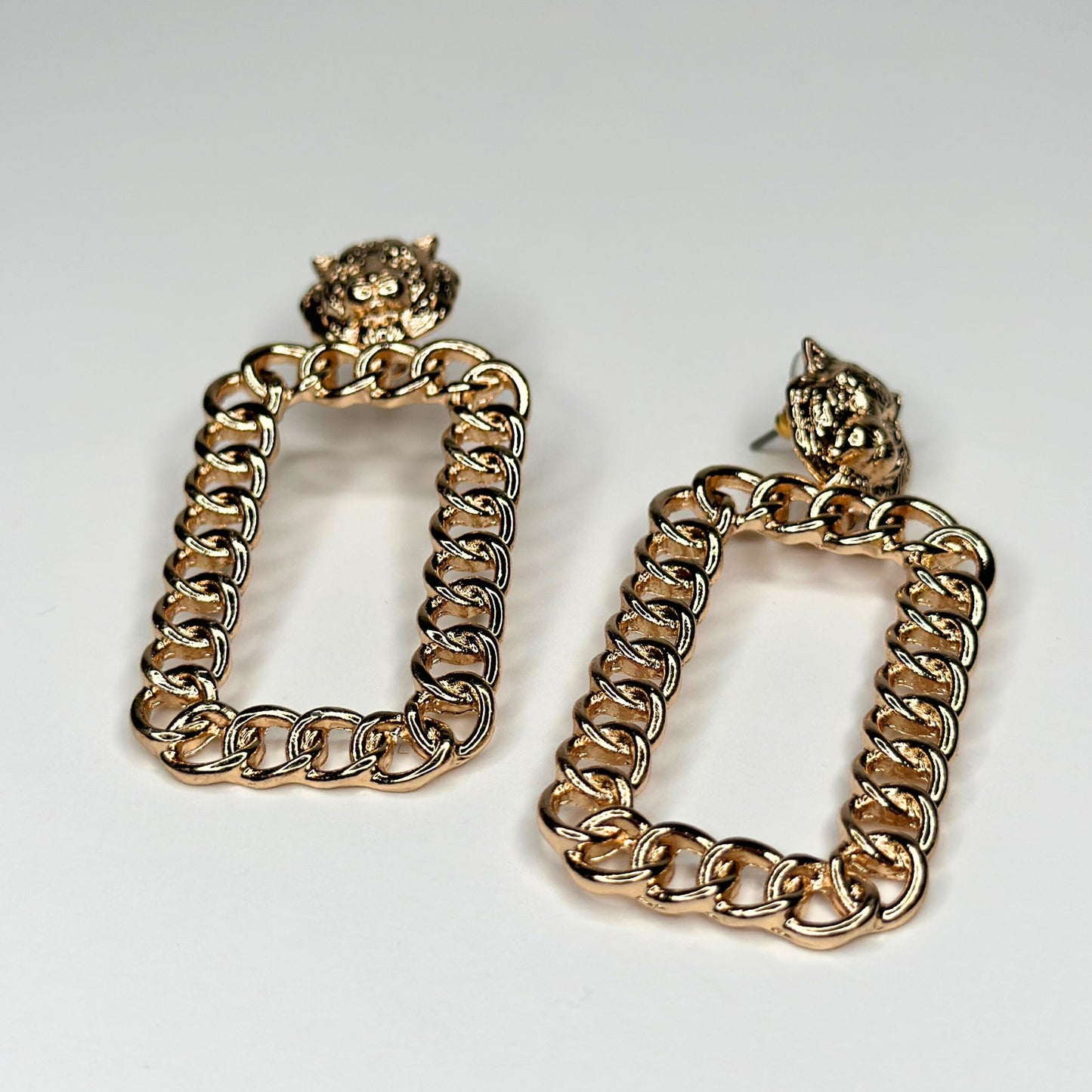 Tiger Square Chain Earrings