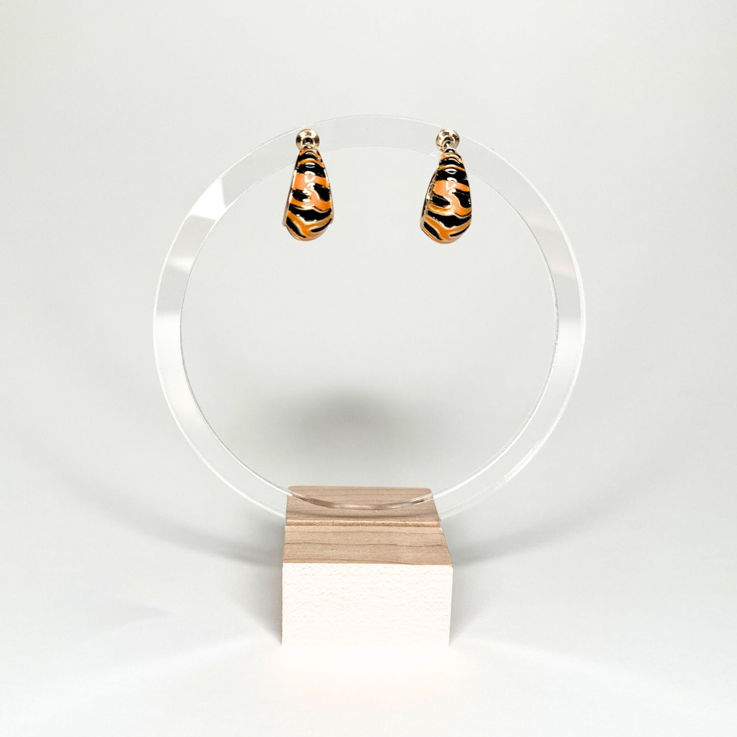 Tiger Print Hoops