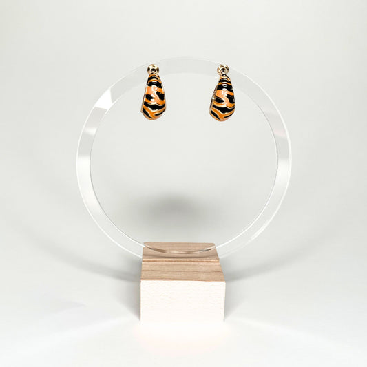 Tiger Print Hoops