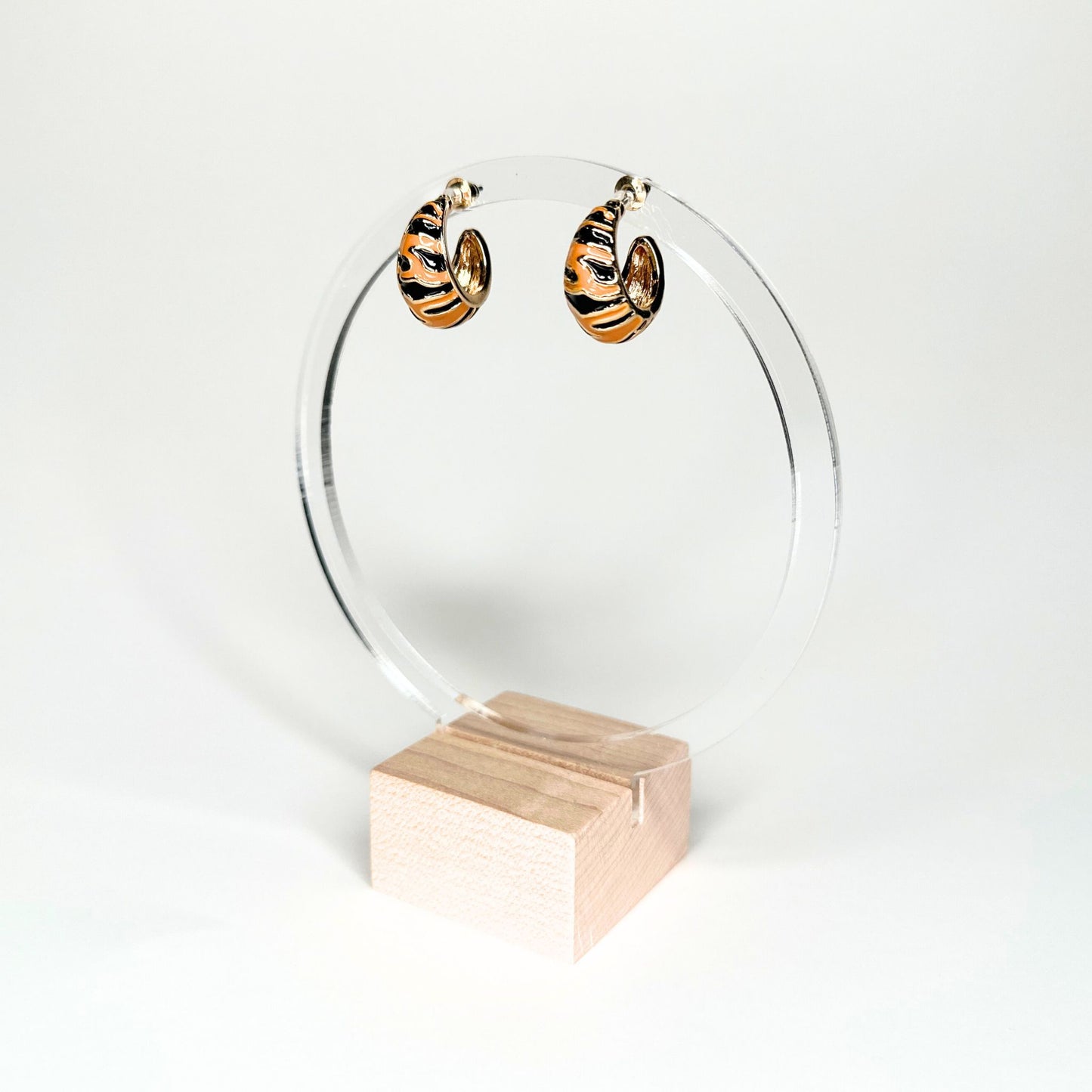 Tiger Print Hoops