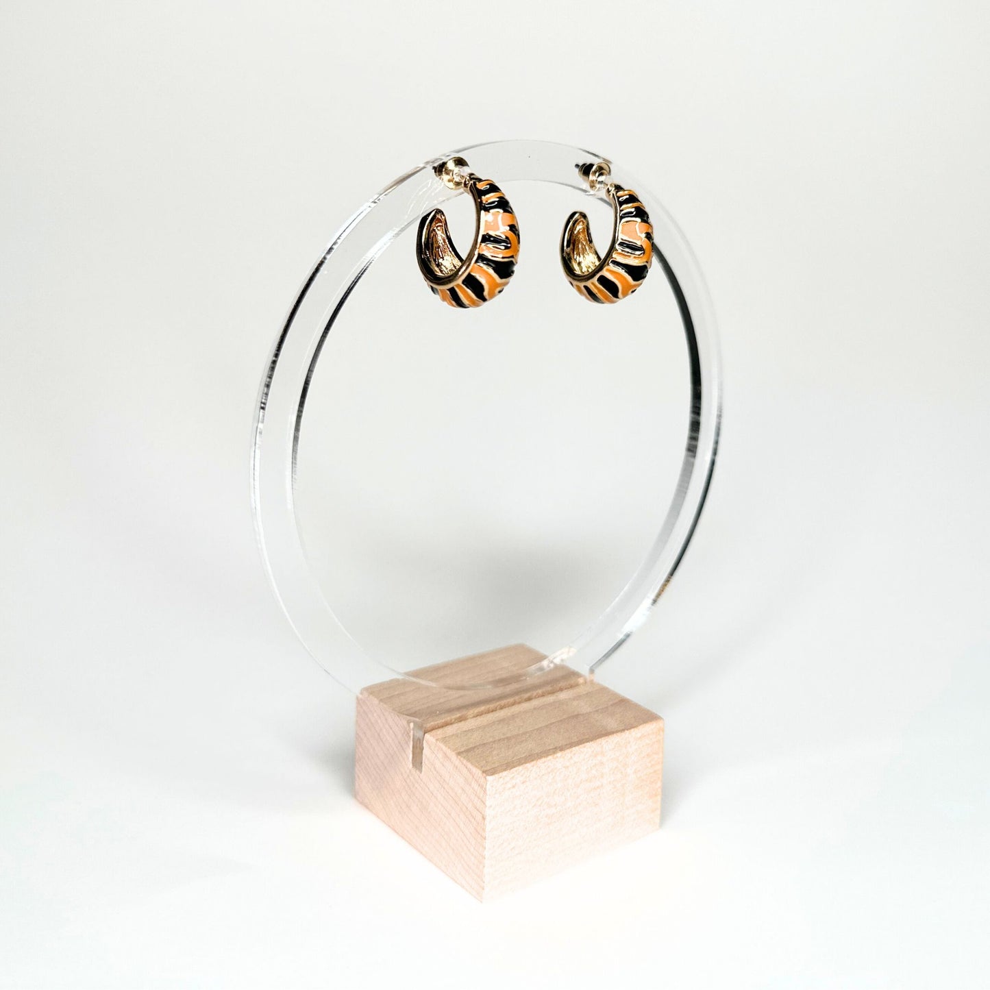 Tiger Print Hoops