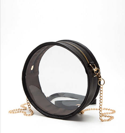 Round Stadium Chain Bag - Black